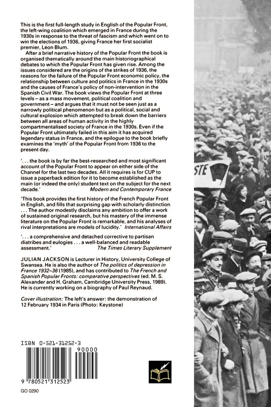 Rückseite: 9780521312523 | The Popular Front in France | Defending Democracy, 1934-38 | Jackson