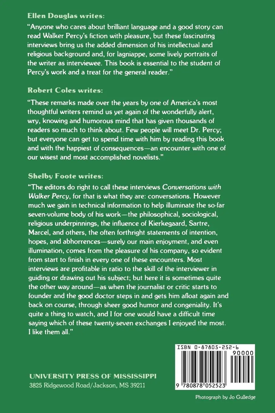 Rückseite: 9780878052523 | Conversations with Walker Percy | Lewis A. Lawson (u. a.) | Buch
