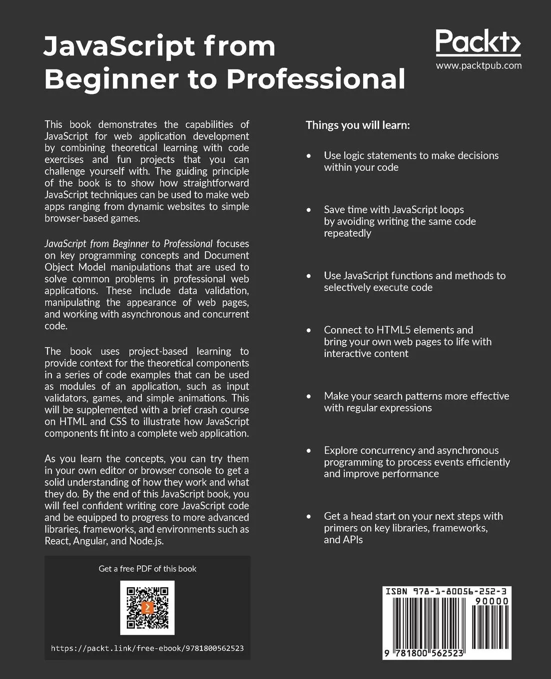 Rückseite: 9781800562523 | JavaScript from Beginner to Professional | Svekis (u. a.) | Buch