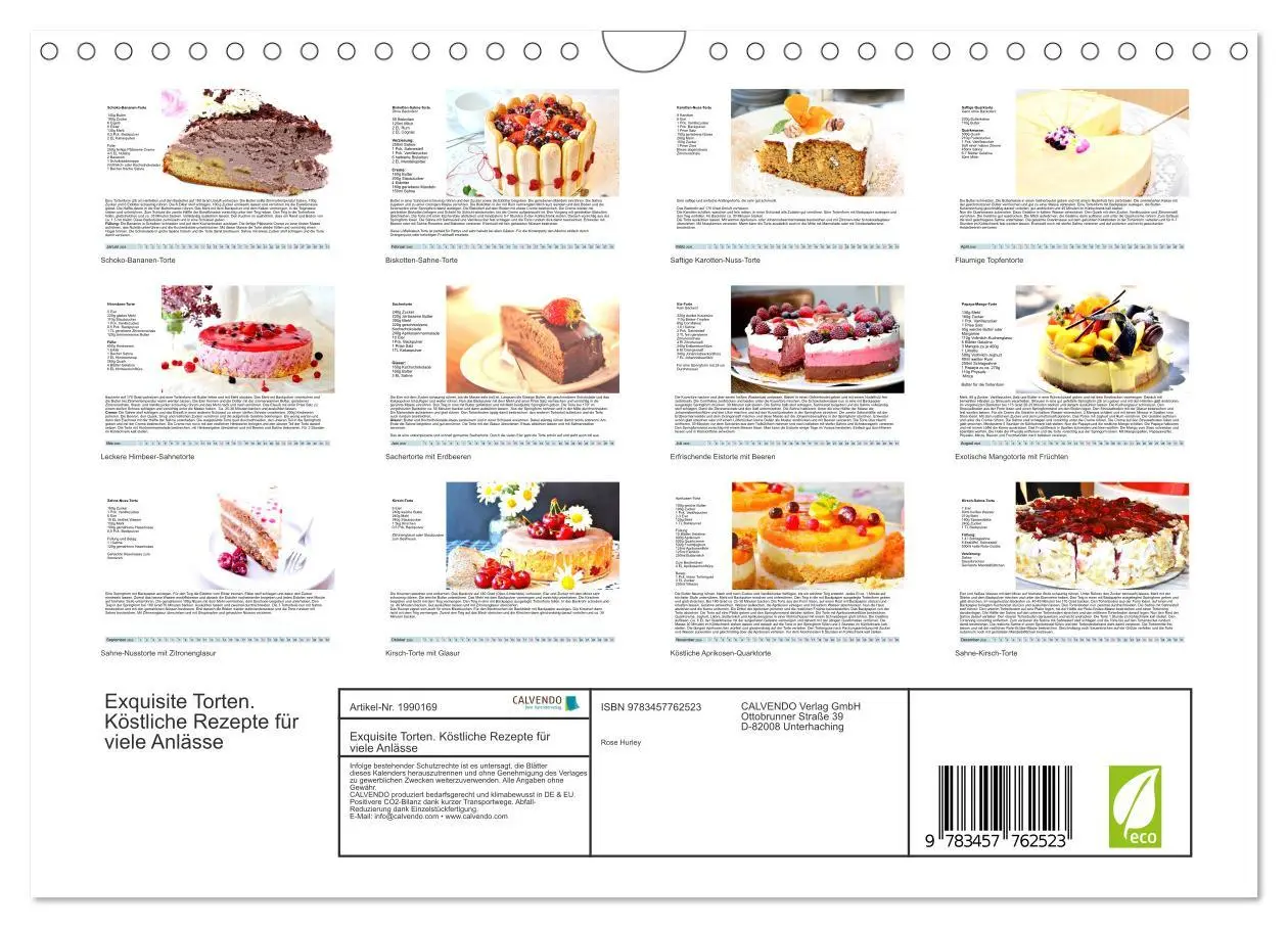 Bild: 9783457762523 | Exquisite Torten. Köstliche Rezepte für viele Anlässe (Wandkalender...