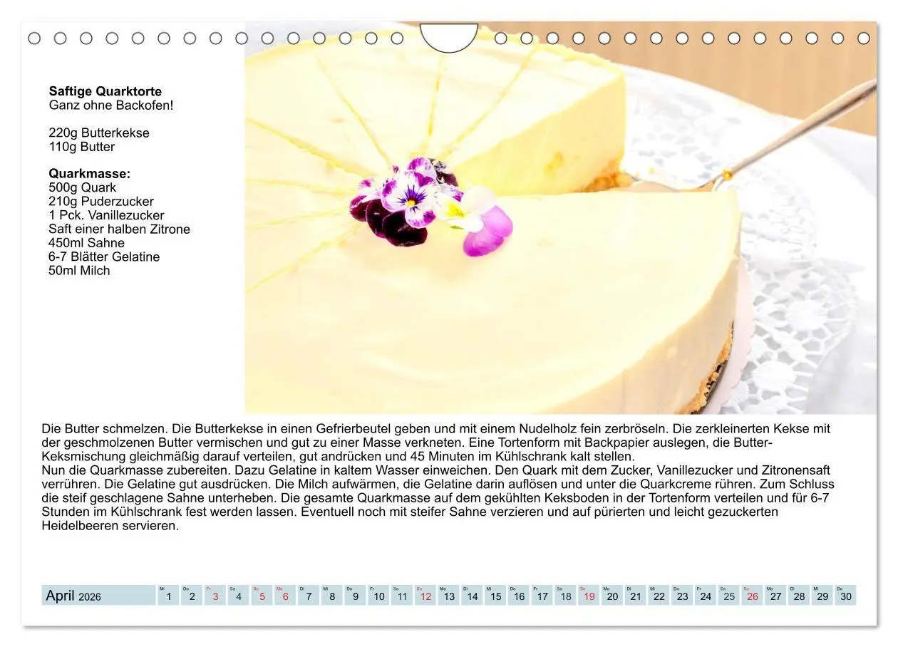 Bild: 9783457762523 | Exquisite Torten. Köstliche Rezepte für viele Anlässe (Wandkalender...