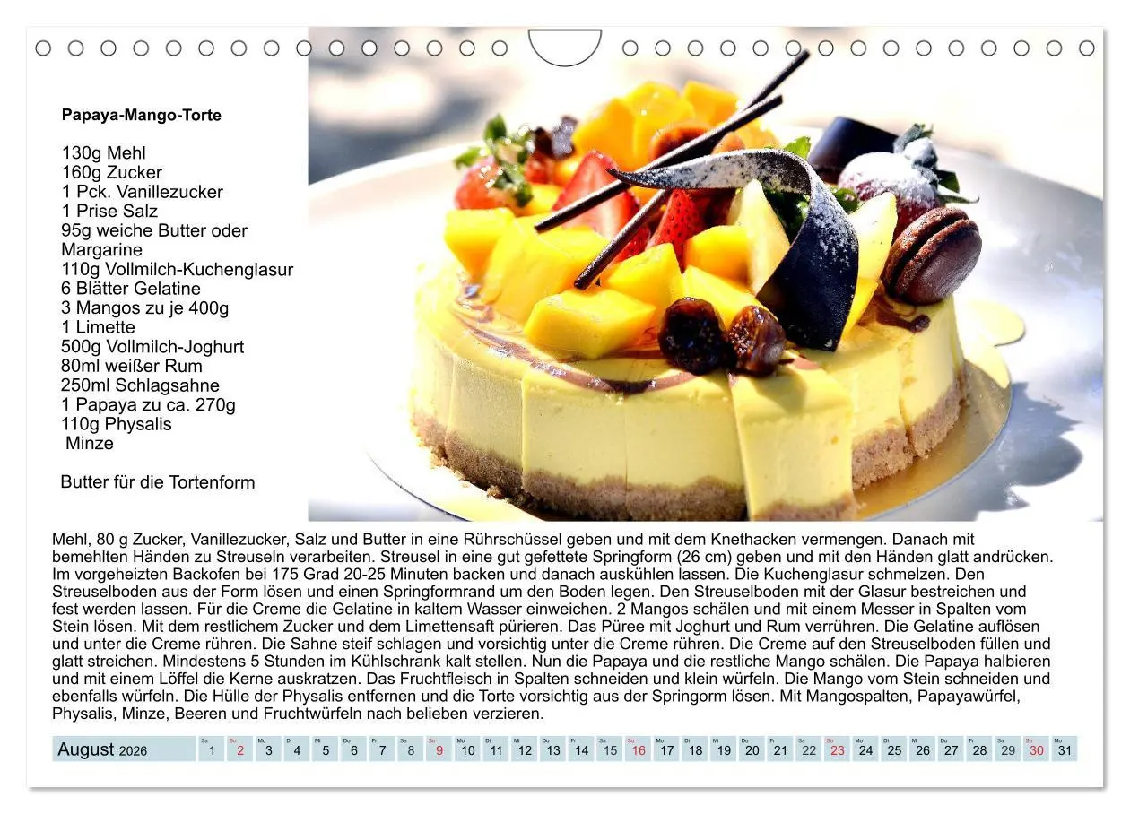 Bild: 9783457762523 | Exquisite Torten. Köstliche Rezepte für viele Anlässe (Wandkalender...
