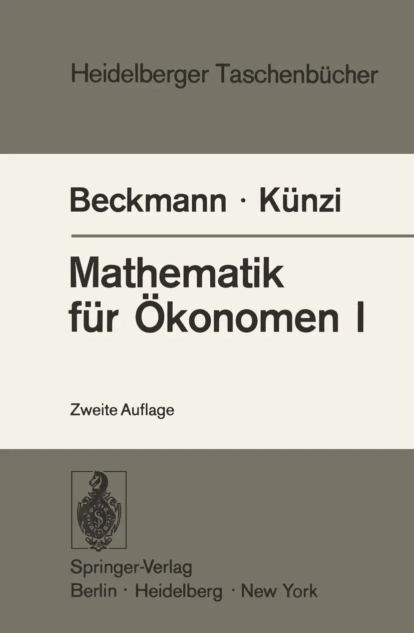 Cover: 9783540062523 | Mathematik für Ökonomen I | M. J. Beckmann (u. a.) | Taschenbuch | xiv