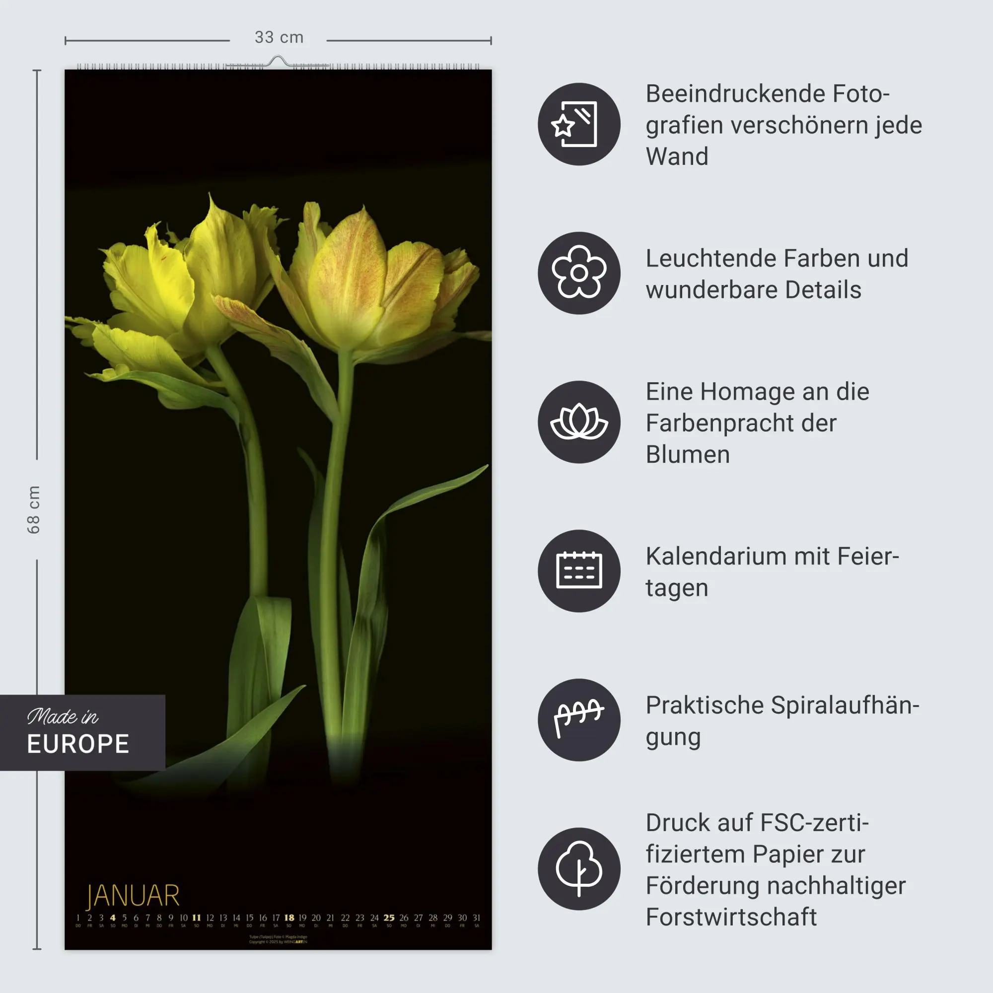 Bild: 9783839902523 | Die Magie der Blumen Kalender 2026 | Magda Indigo | Kalender | 14 S.