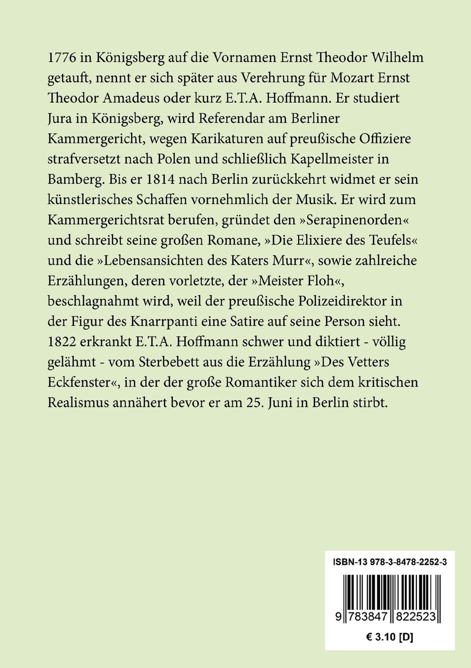 Rückseite: 9783847822523 | Der Sandmann | E. T. A. Hoffmann | Taschenbuch | Paperback | 36 S.