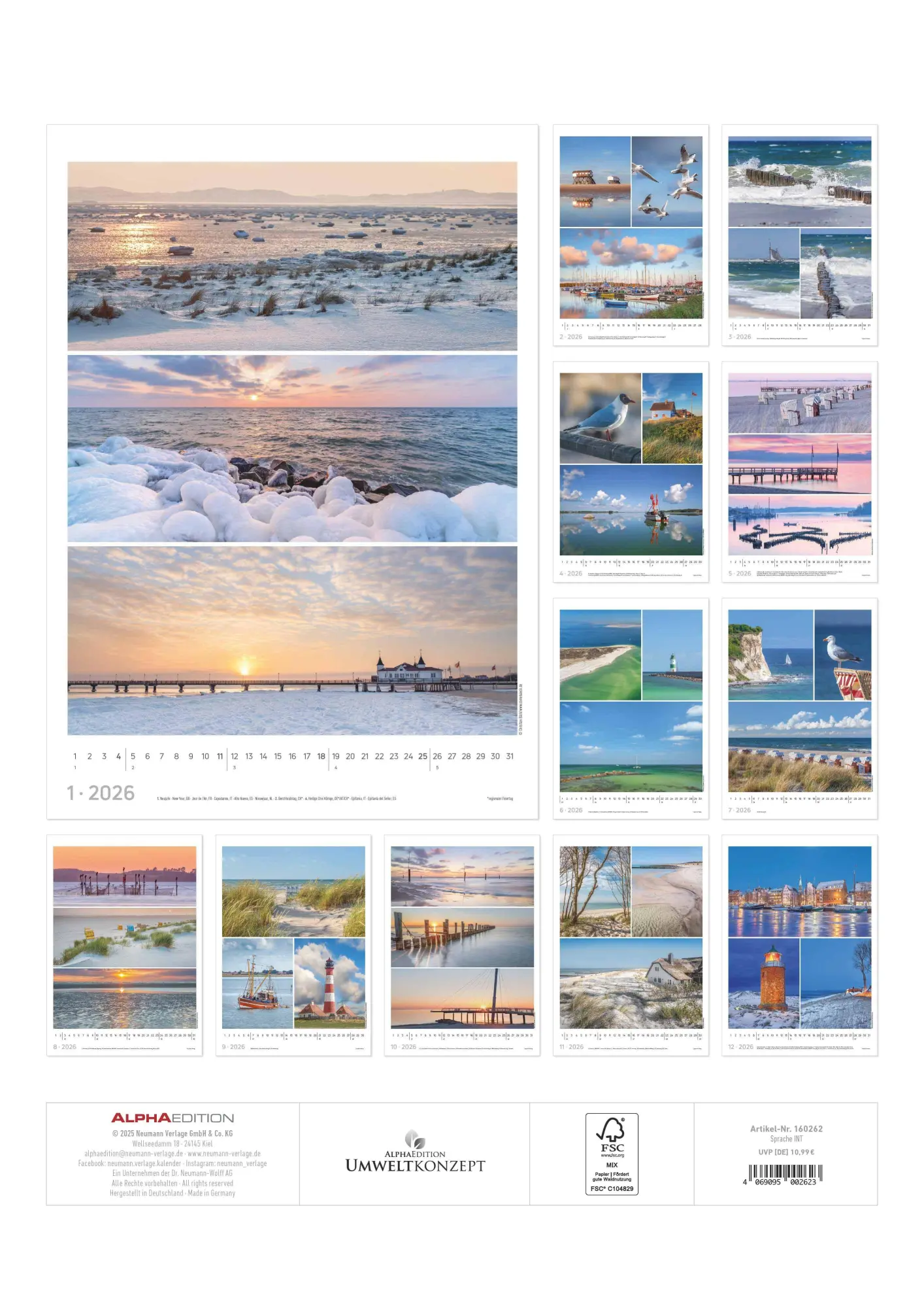 Rückseite: 4069095002623 | Strandgeflüster - Momente am Meer 2026 - Bildkalender A3 (29,7x42...