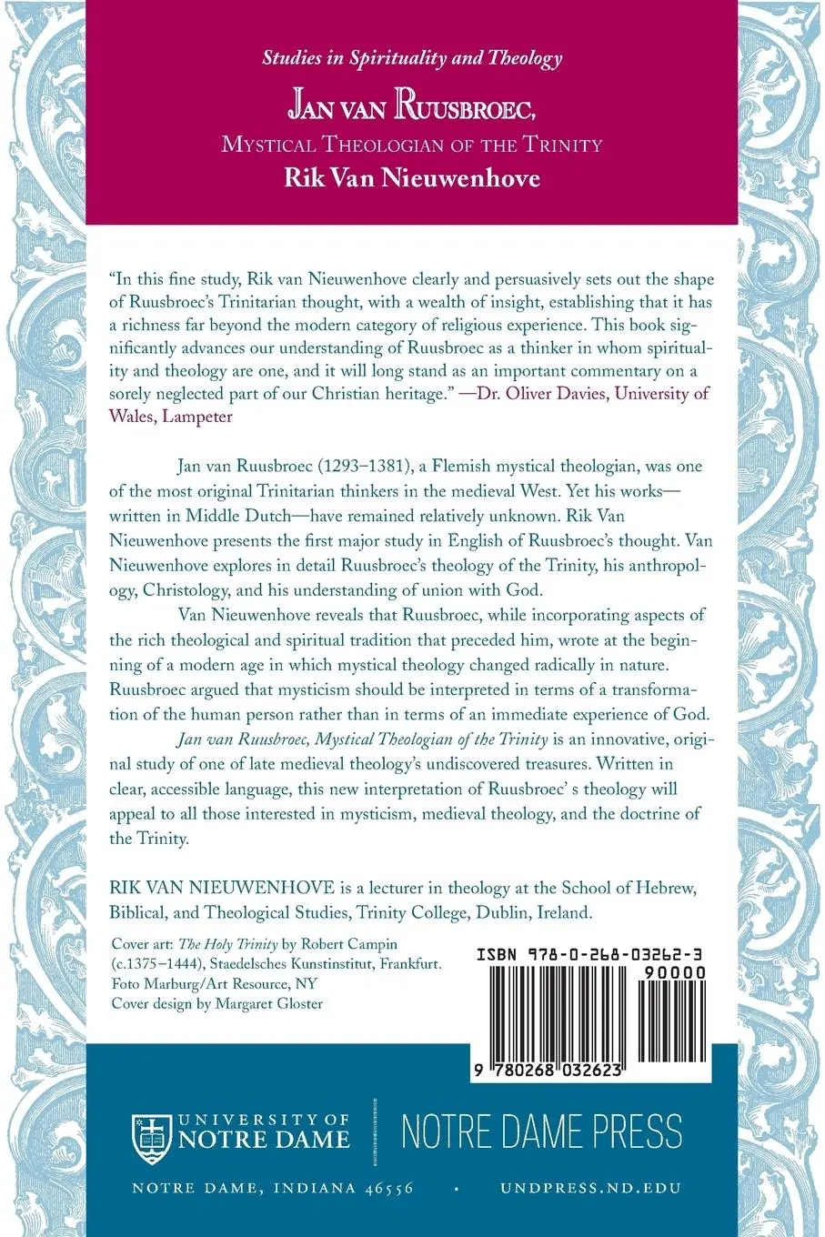 Rückseite: 9780268032623 | Jan van Ruusbroec, Mystical Theologian of the Trinity | Nieuwenhove