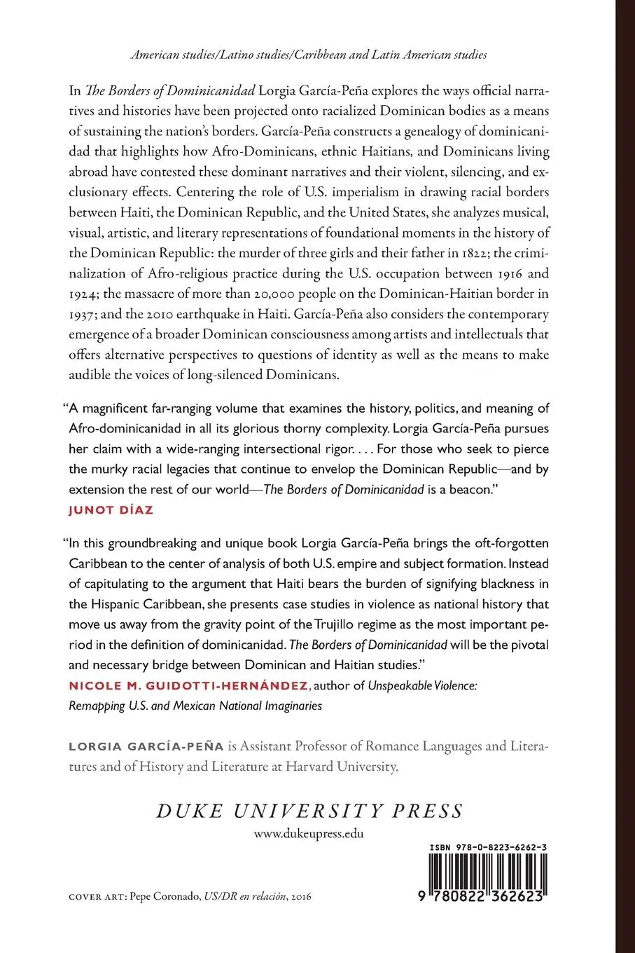 Rückseite: 9780822362623 | The Borders of Dominicanidad | Lorgia García Peña | Taschenbuch | 2016