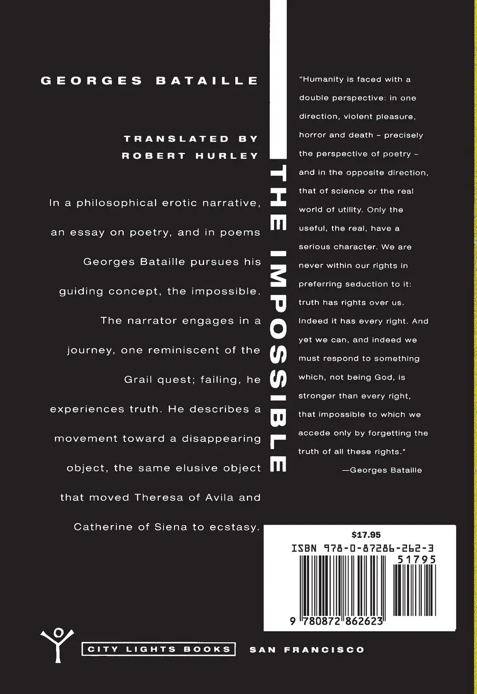 Rückseite: 9780872862623 | The Impossible | Georges Bataille | Taschenbuch | Englisch | 2001