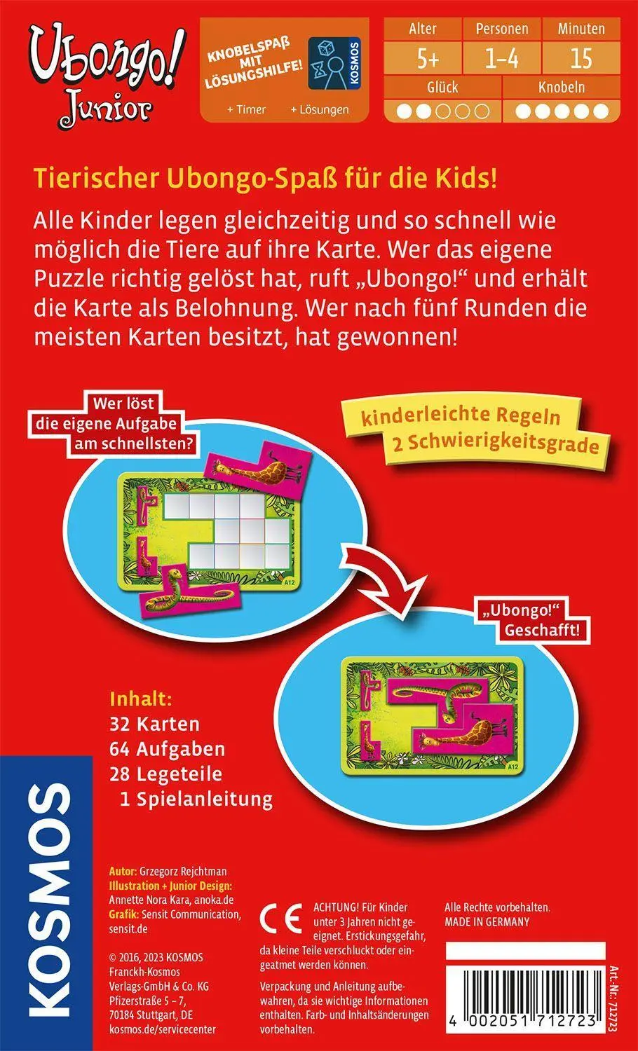 Bild: 4002051712723 | Ubongo Junior Mitbringspiel | Spiel | Grzegorz Rejchtman | Spiel