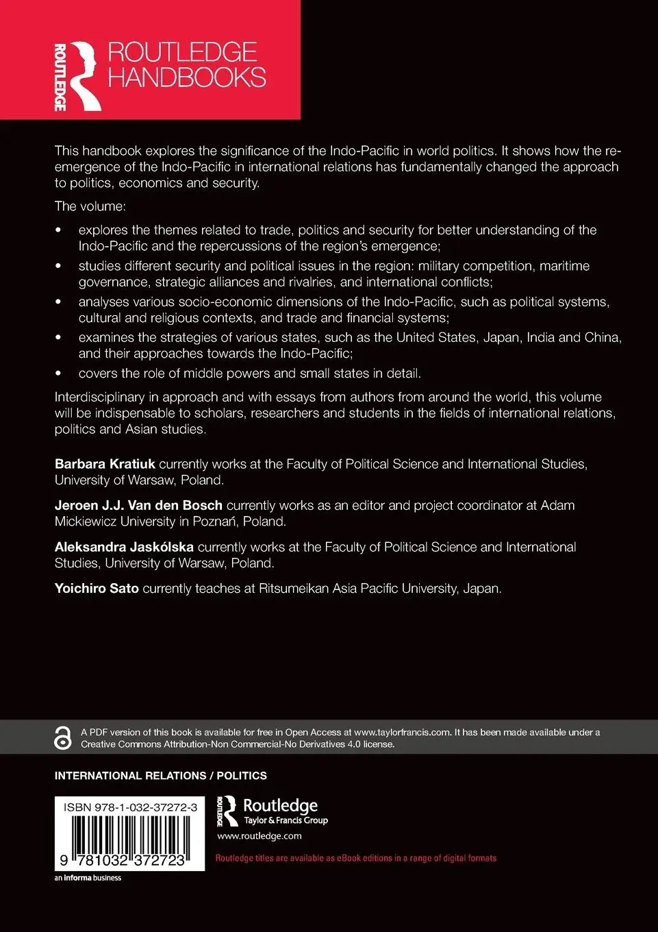 Rückseite: 9781032372723 | Handbook of Indo-Pacific Studies | Barbara Kratiuk (u. a.) | Buch