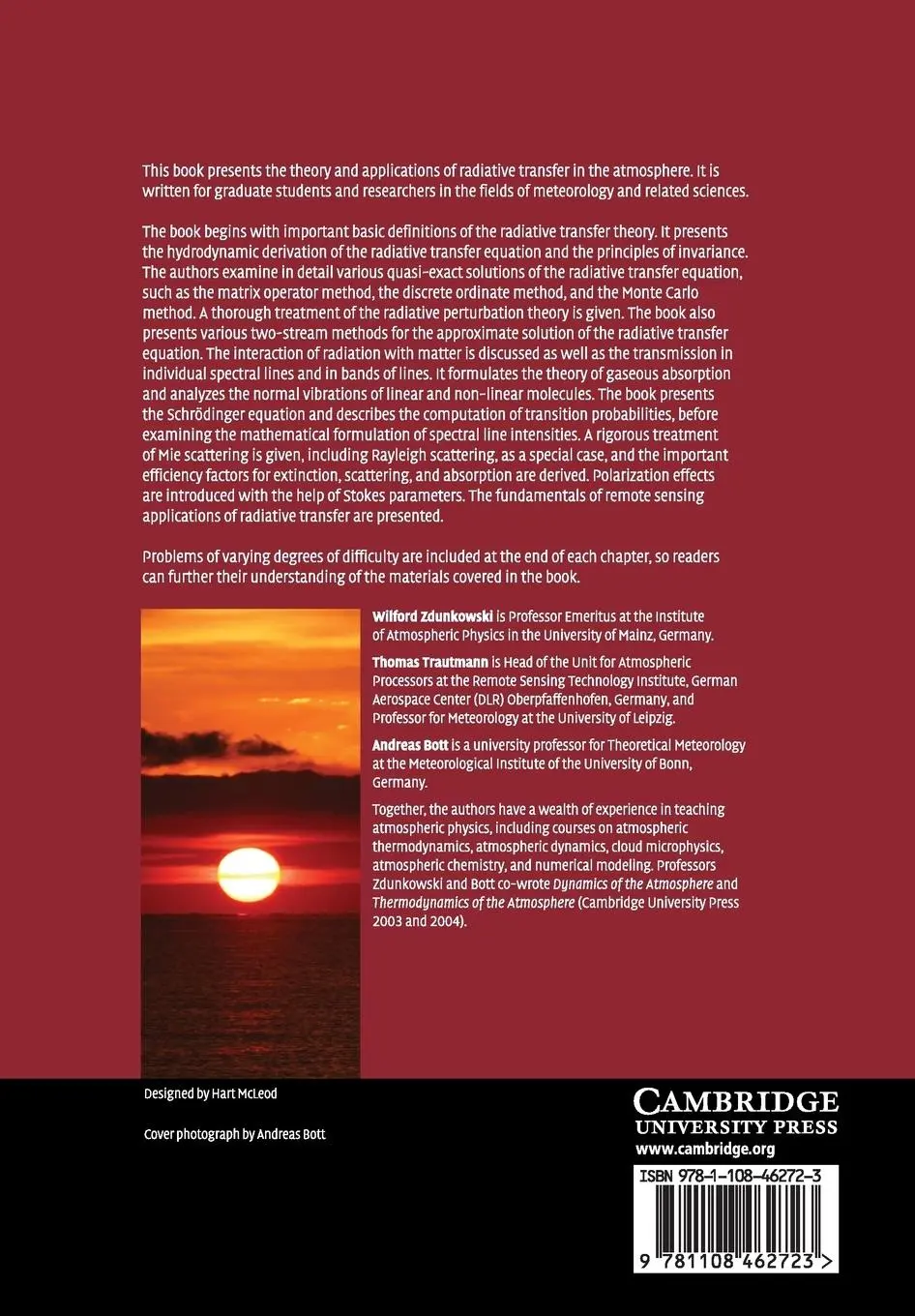 Rückseite: 9781108462723 | Radiation in the Atmosphere | Wilford Zdunkowski (u. a.) | Taschenbuch