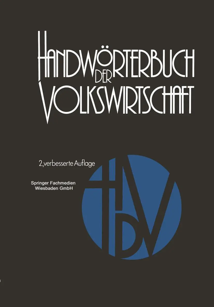 Cover: 9783409602723 | Handwörterbuch der Volkswirtschaft | Hermann Adam (u. a.) | Buch