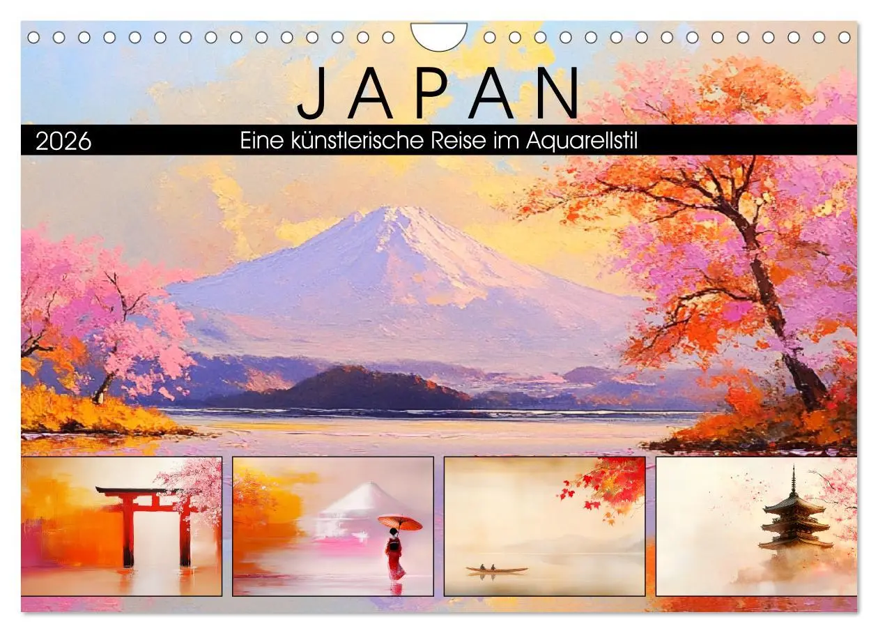 Cover: 9783457292723 | Japan. Eine künstlerische Reise im Aquarellstil (Wandkalender 2026...