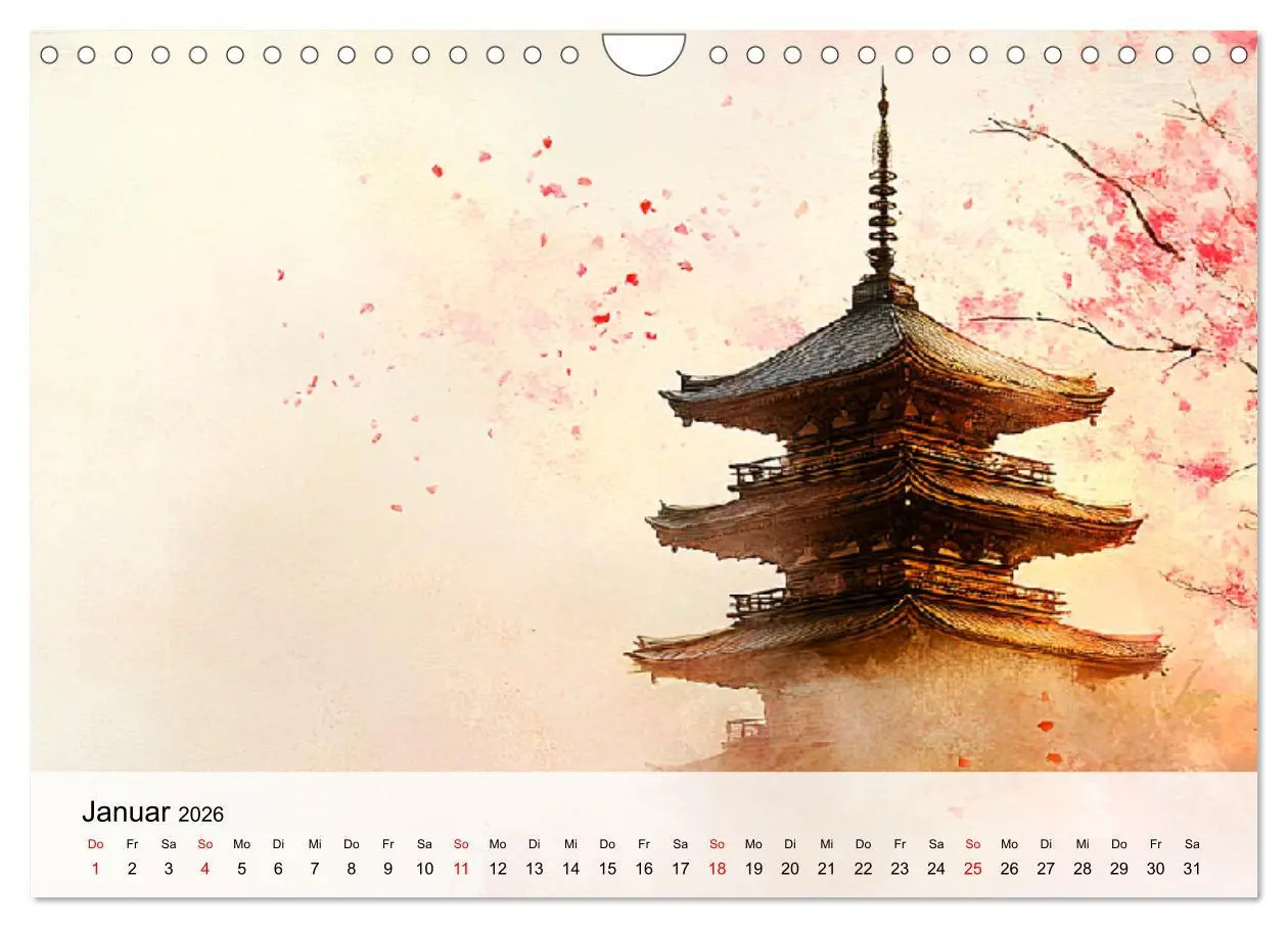 Bild: 9783457292723 | Japan. Eine künstlerische Reise im Aquarellstil (Wandkalender 2026...