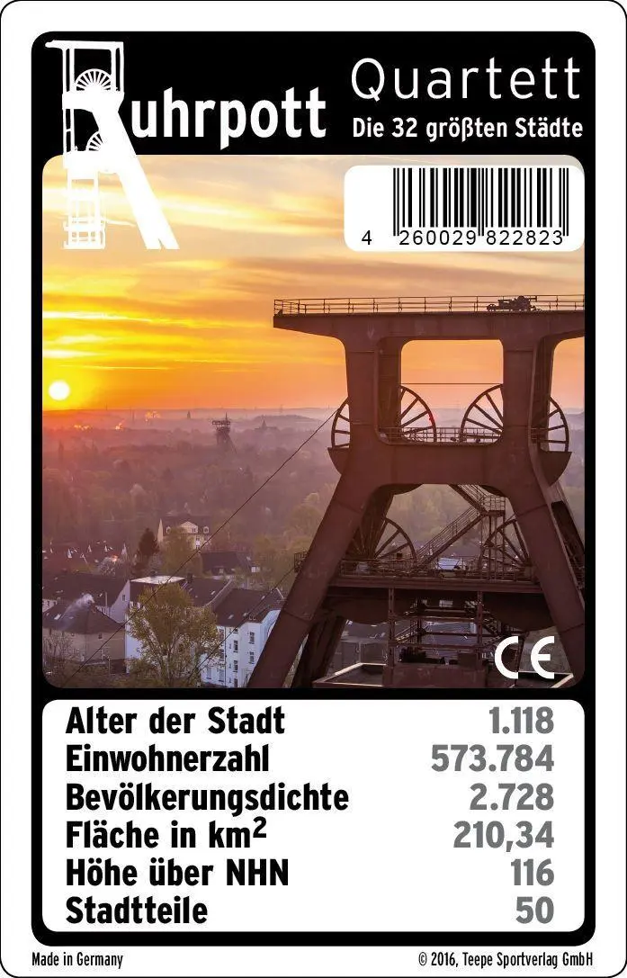 Cover: 4260029822823 | Ruhrpott Quartett | 30 Minuten, 2-6 Spieler | Spiel | RUHQUA | Deutsch