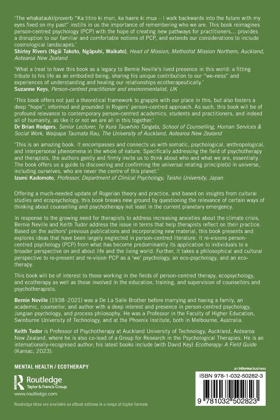 Rückseite: 9781032502823 | Eco-Centred Therapy | Bernie Neville (u. a.) | Taschenbuch | Englisch