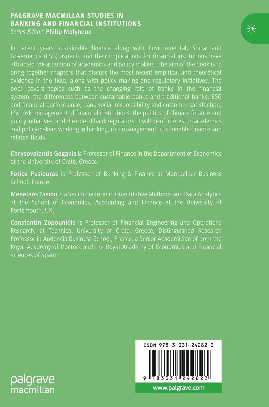 Rückseite: 9783031242823 | Sustainable Finance and ESG | Chrysovalantis Gaganis (u. a.) | Buch