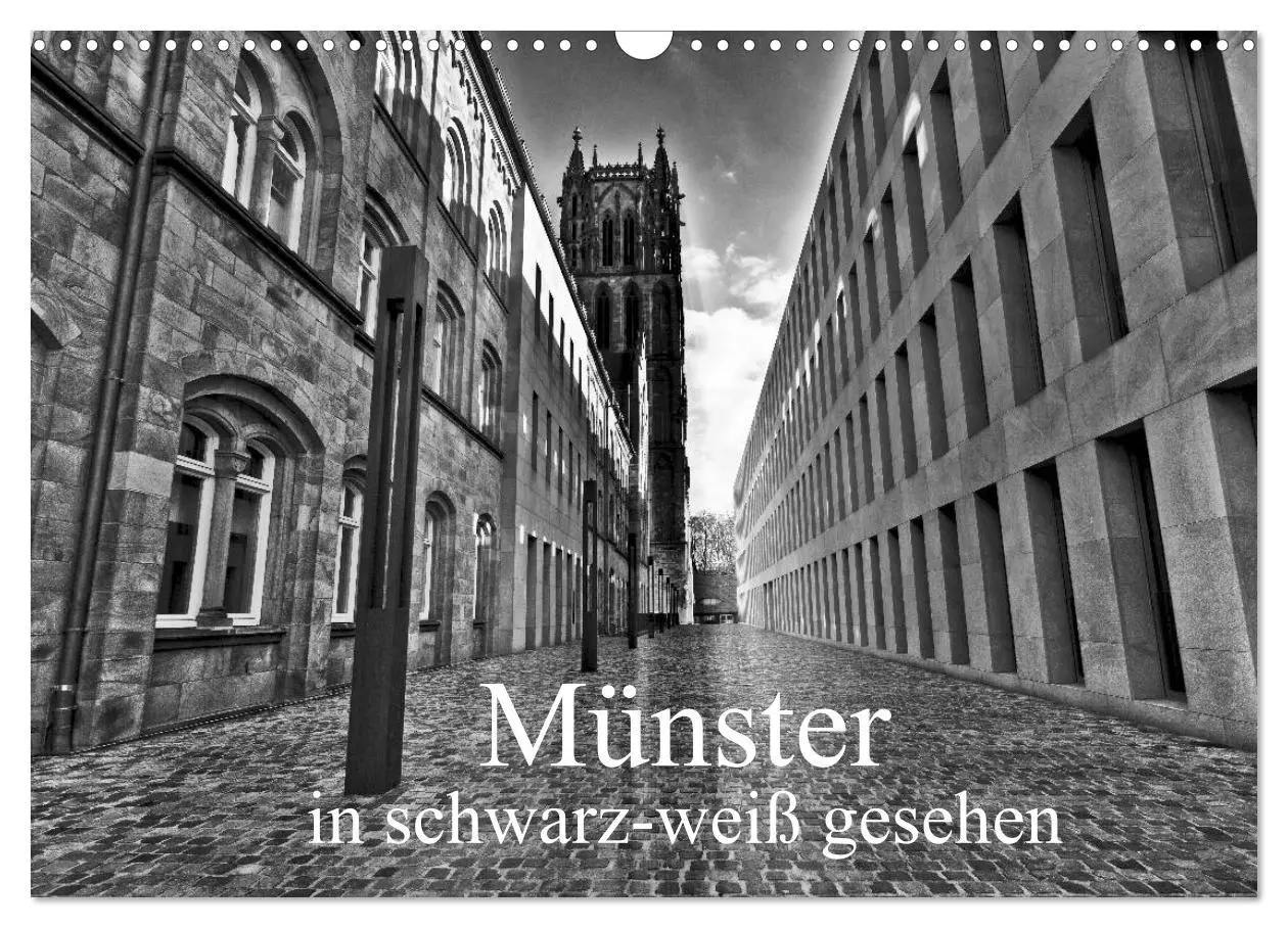 Cover: 9783516062823 | Münster in schwarz-weiß gesehen (Wandkalender 2026 DIN A3 quer),...