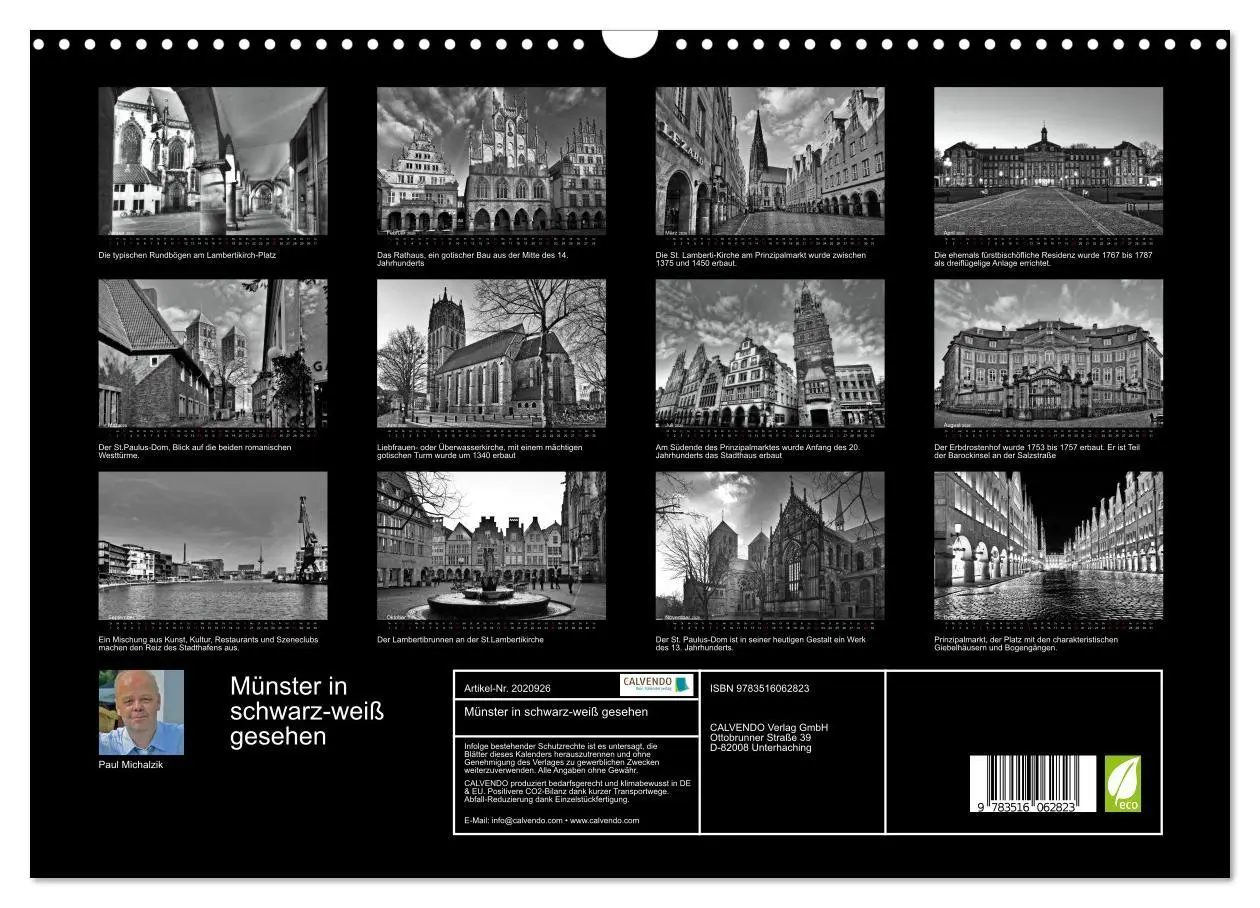Bild: 9783516062823 | Münster in schwarz-weiß gesehen (Wandkalender 2026 DIN A3 quer),...