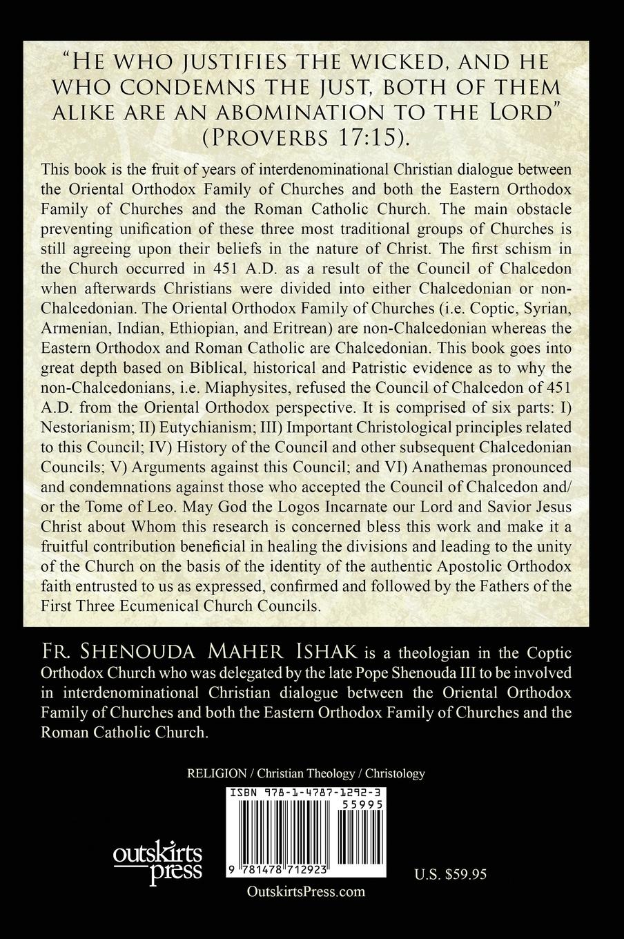 Rückseite: 9781478712923 | Christology and the Council of Chalcedon | Fr Shenouda M. Ishak | Buch