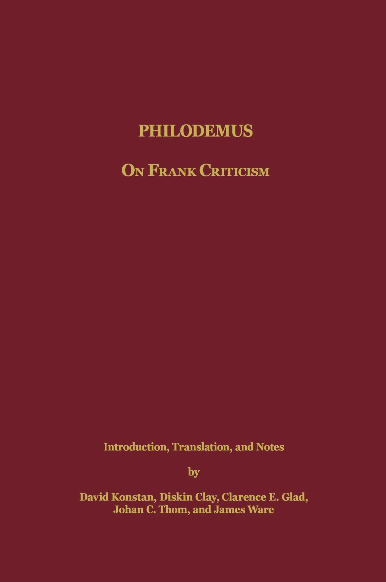Cover: 9781589832923 | Philodemus | On Frank Criticism | Taschenbuch | Englisch | 1998