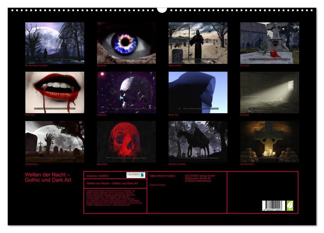 Bild: 9783516122923 | Welten der Nacht - Gothic und Dark Art (Wandkalender 2026 DIN A2...