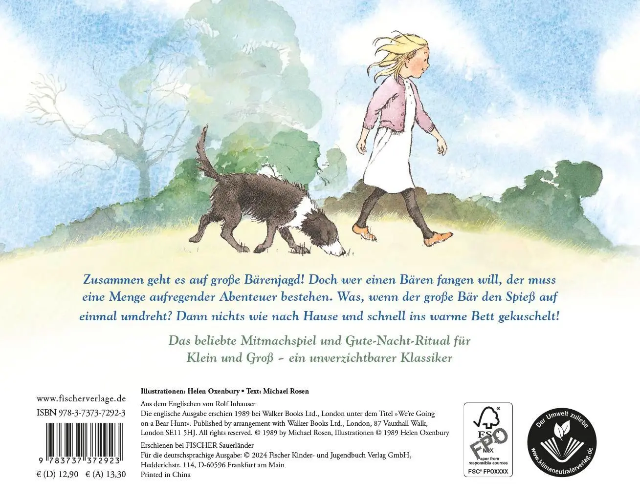 Rückseite: 9783737372923 | Wir gehen auf Bärenjagd | Michael Rosen | Buch | 36 S. | Deutsch