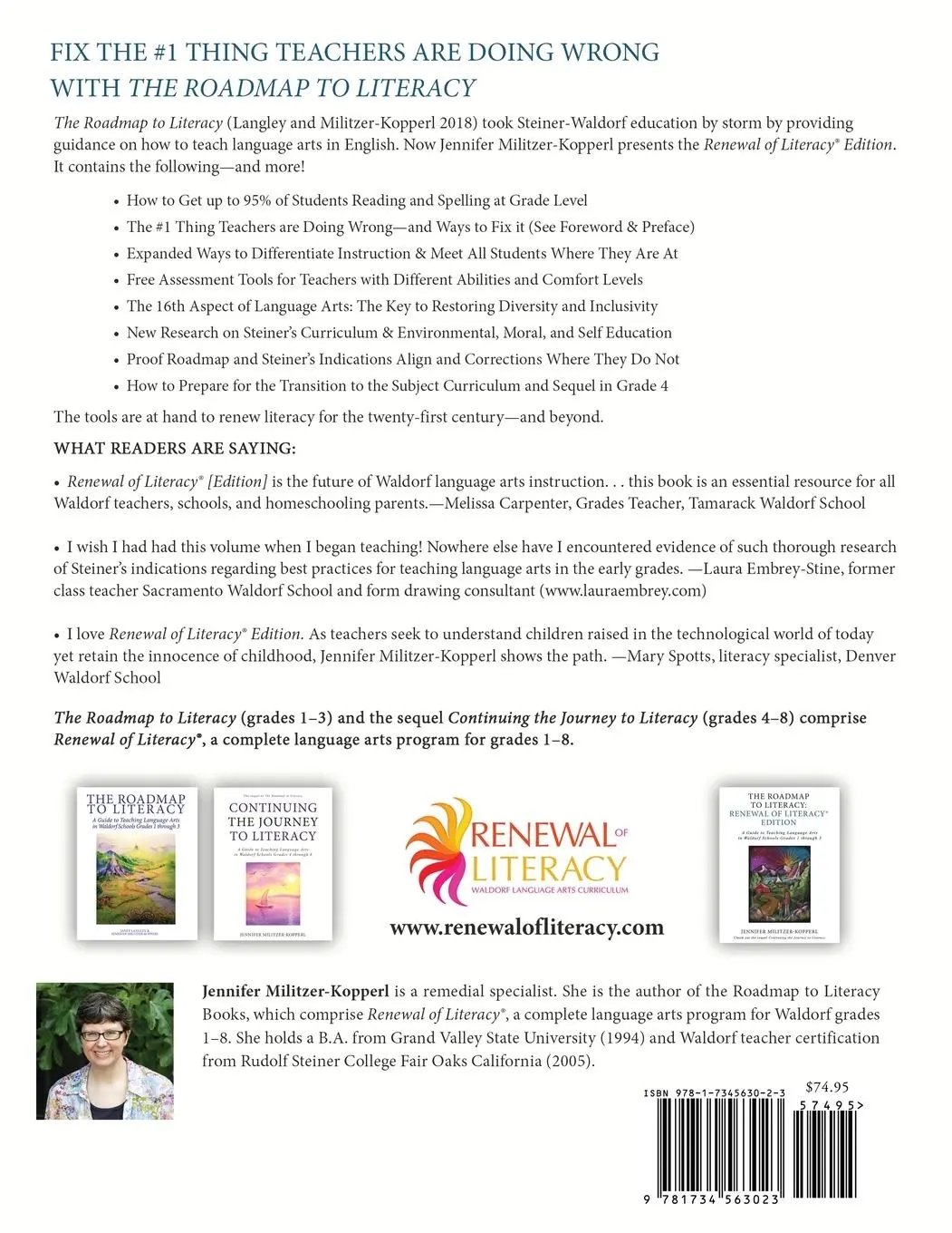 Rückseite: 9781734563023 | The Roadmap to Literacy Renewal of Literacy Edition | Militzer-Kopperl