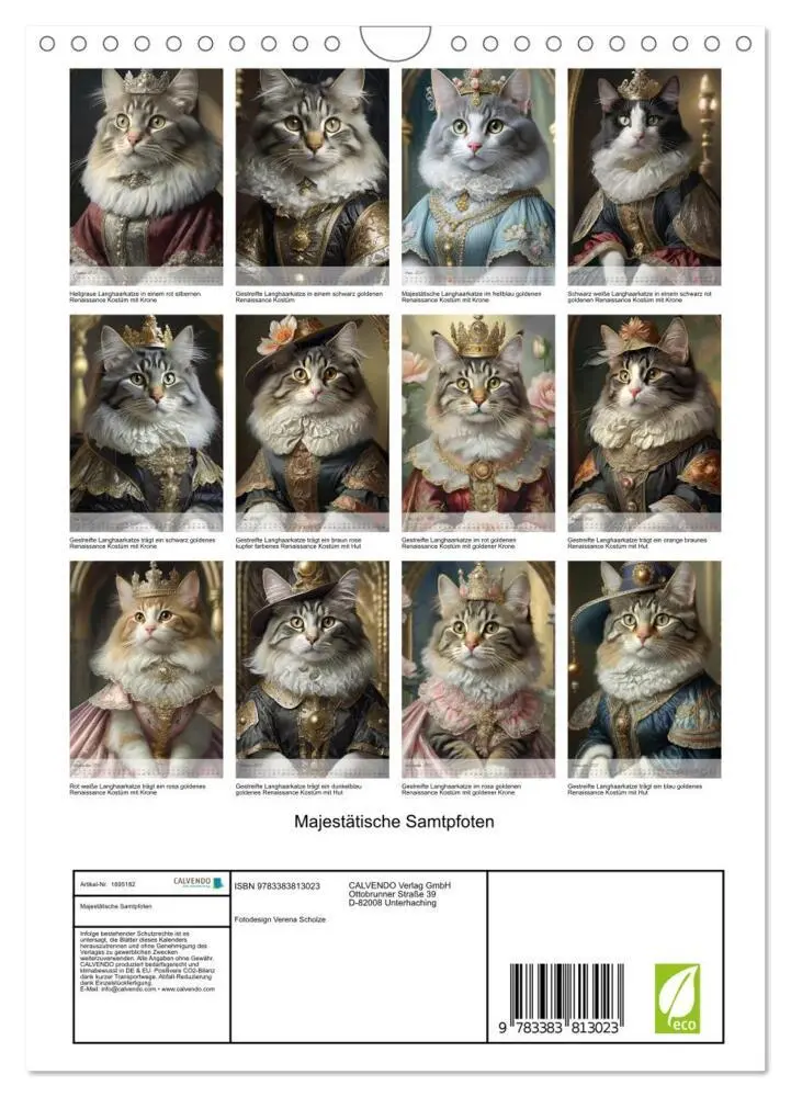 Bild: 9783383813023 | Majestätische Samtpfoten (Wandkalender 2025 DIN A4 hoch), CALVENDO...
