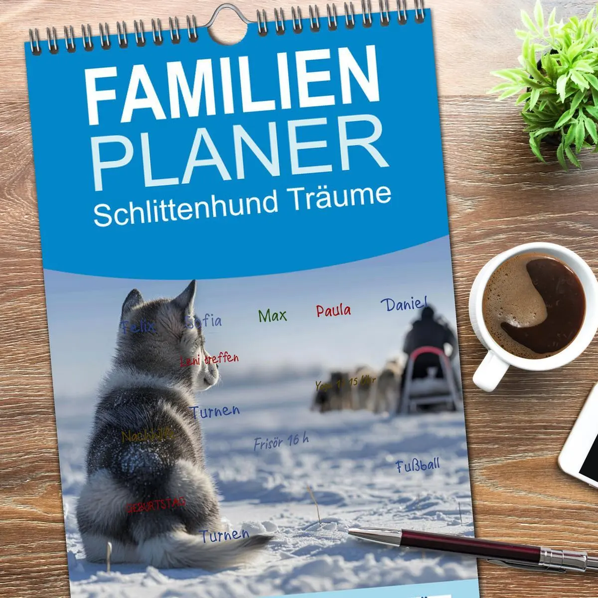 Bild: 9783516493023 | Familienplaner 2026 - Schlittenhund Träume mit 5 Spalten...