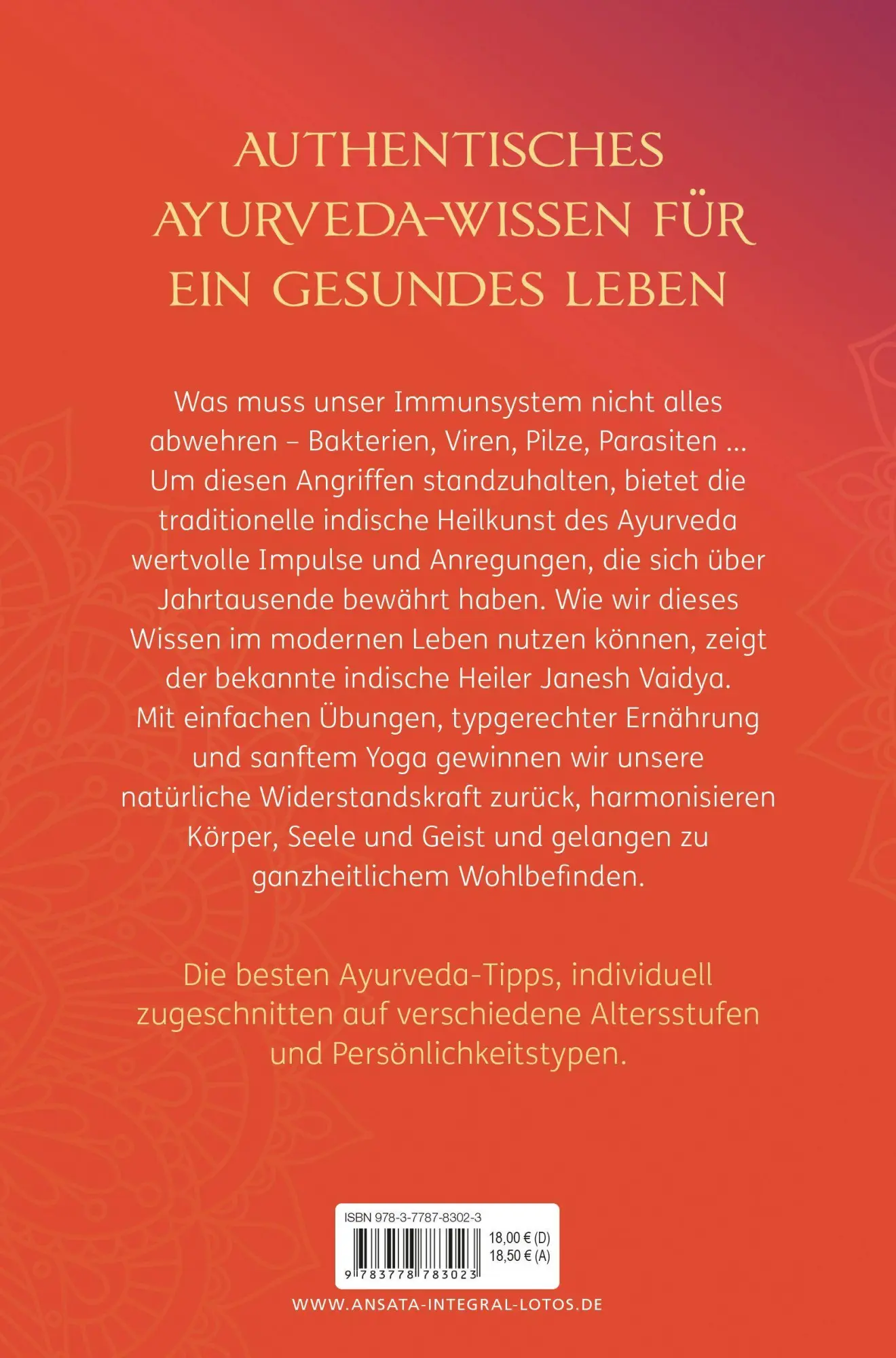 Bild: 9783778783023 | Immunpower mit Ayurveda | Janesh Vaidya | Taschenbuch | 272 S. | 2021