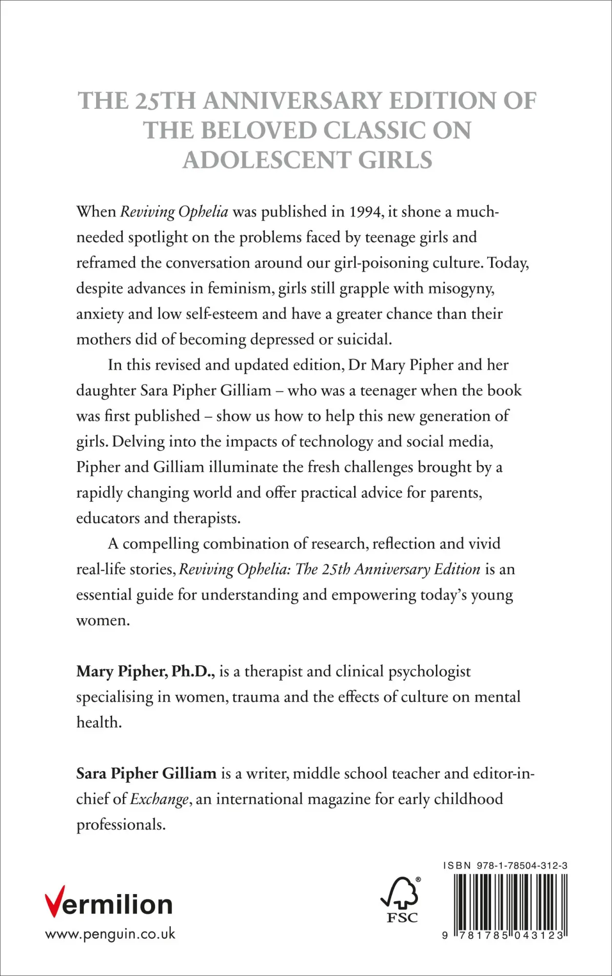 Rückseite: 9781785043123 | Reviving Ophelia 25th Anniversary Editio | Mary Pipher (u. a.) | Buch