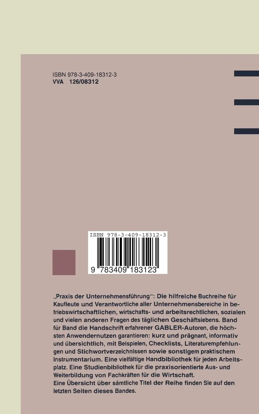 Rückseite: 9783409183123 | Grundlagen der Führung | Gerhard Jeuschede | Taschenbuch | vi | 1994