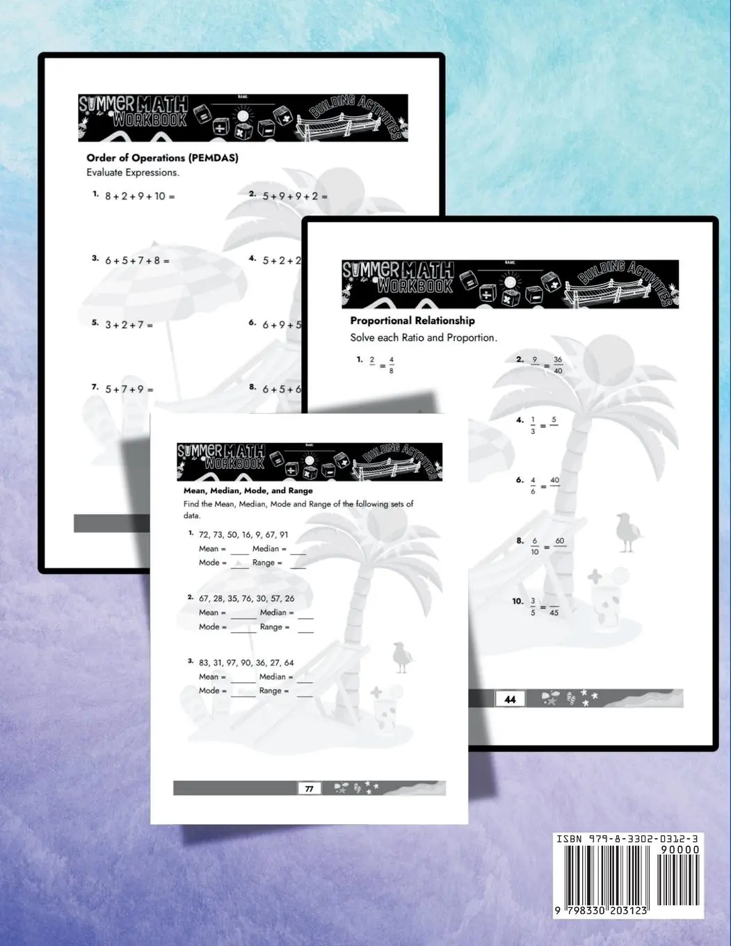 Rückseite: 9798330203123 | Summer Math Workbook 6-7 Grade Bridge Building Activities | Building