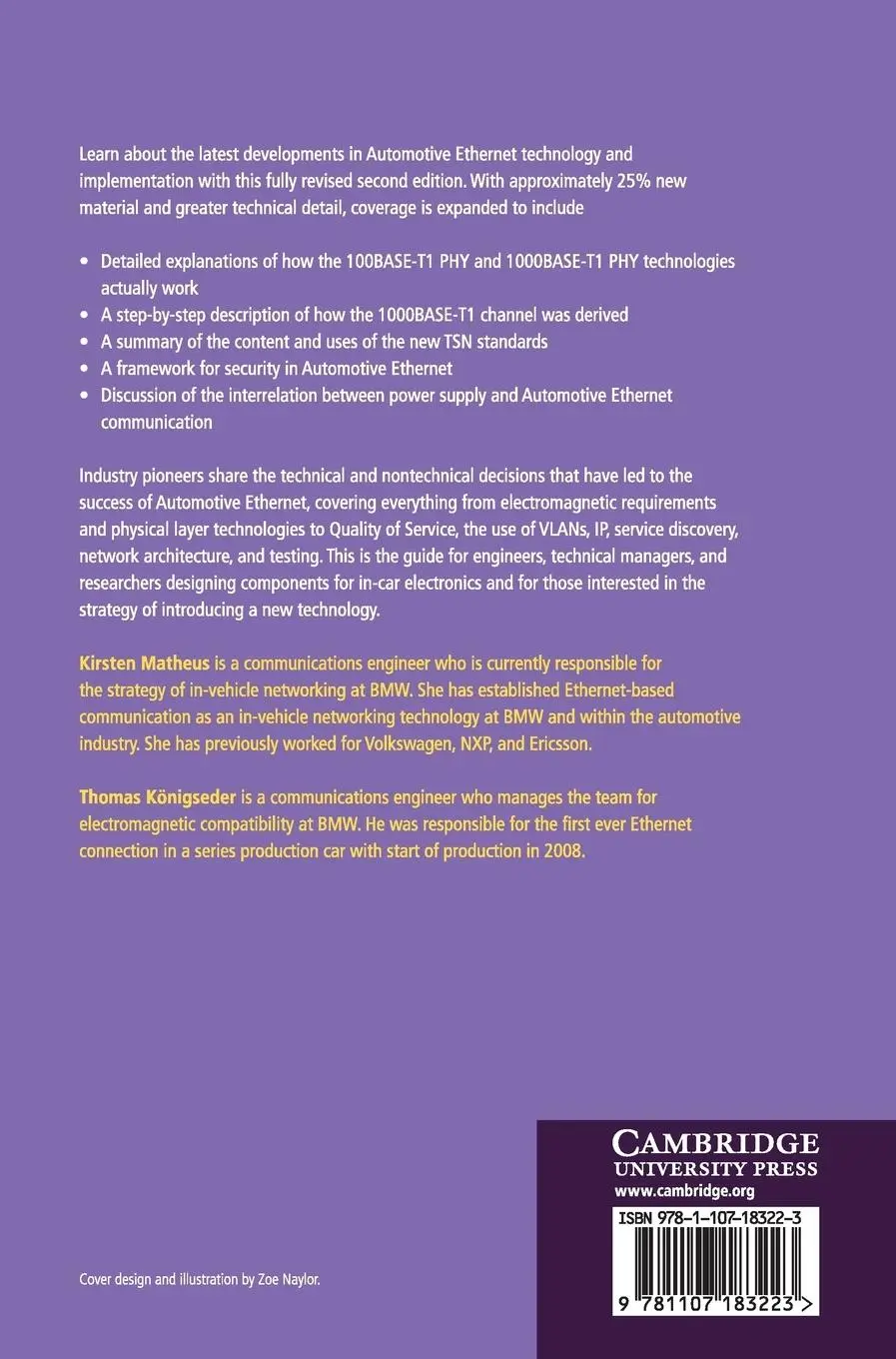 Rückseite: 9781107183223 | Automotive Ethernet | Kirsten Matheus (u. a.) | Buch | Englisch | 2019