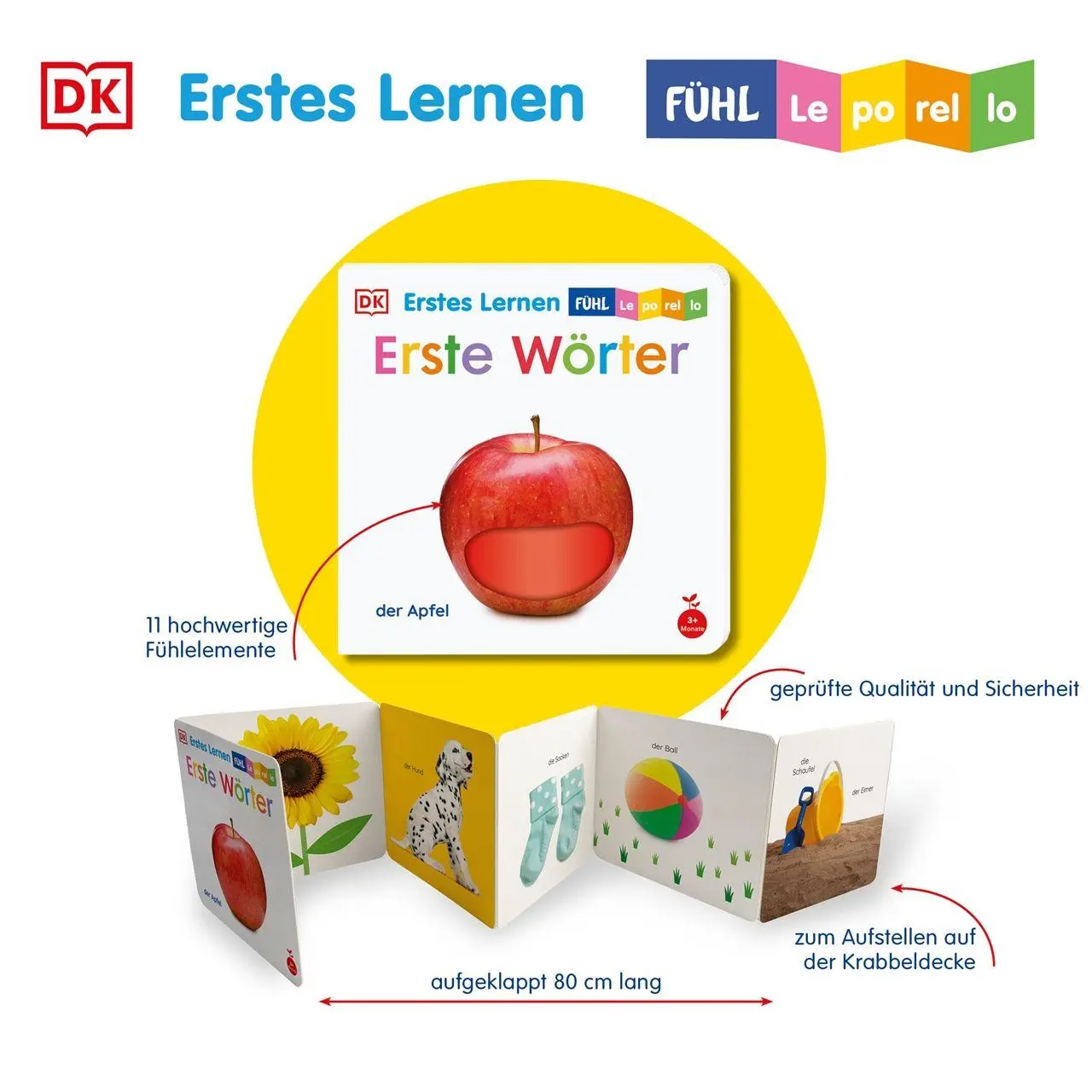 Bild: 9783831053223 | Erstes Lernen Fühl-Leporello. Erste Wörter | DK Erstes Lernen | Buch