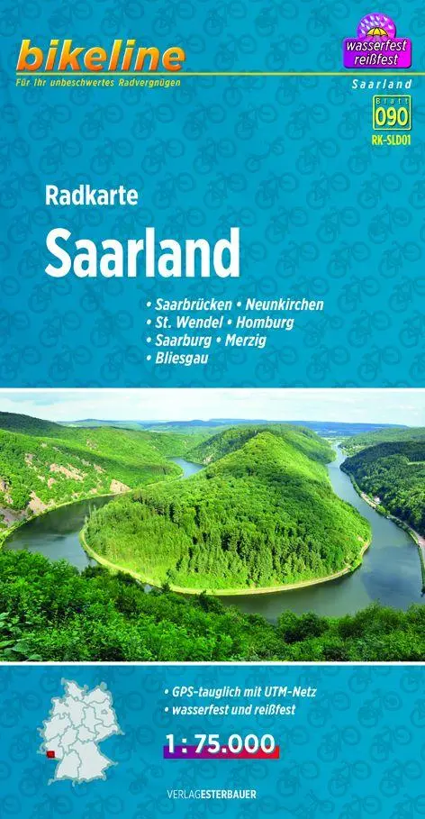 Cover: 9783850003223 | Bikeline Radkarte Deutschland Saarland 1 : 75 000 | Esterbauer Verlag