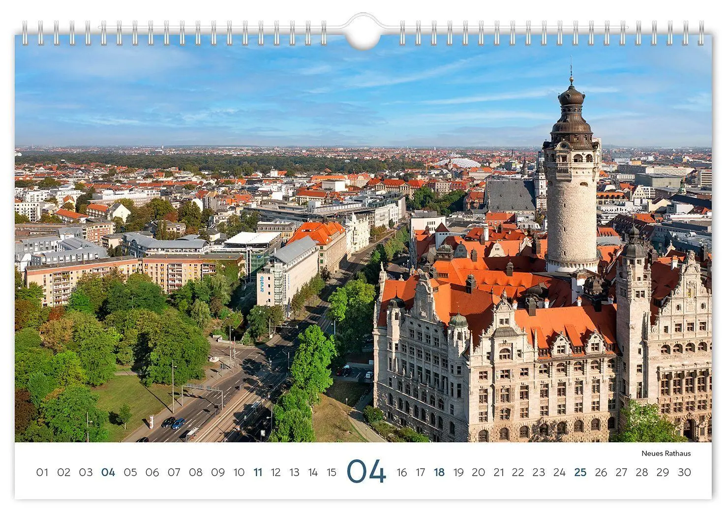 Bild: 9783912303223 | Kalender Leipzig 2027 | 30 x 20 cm weißes Kalendarium | Peter Schubert