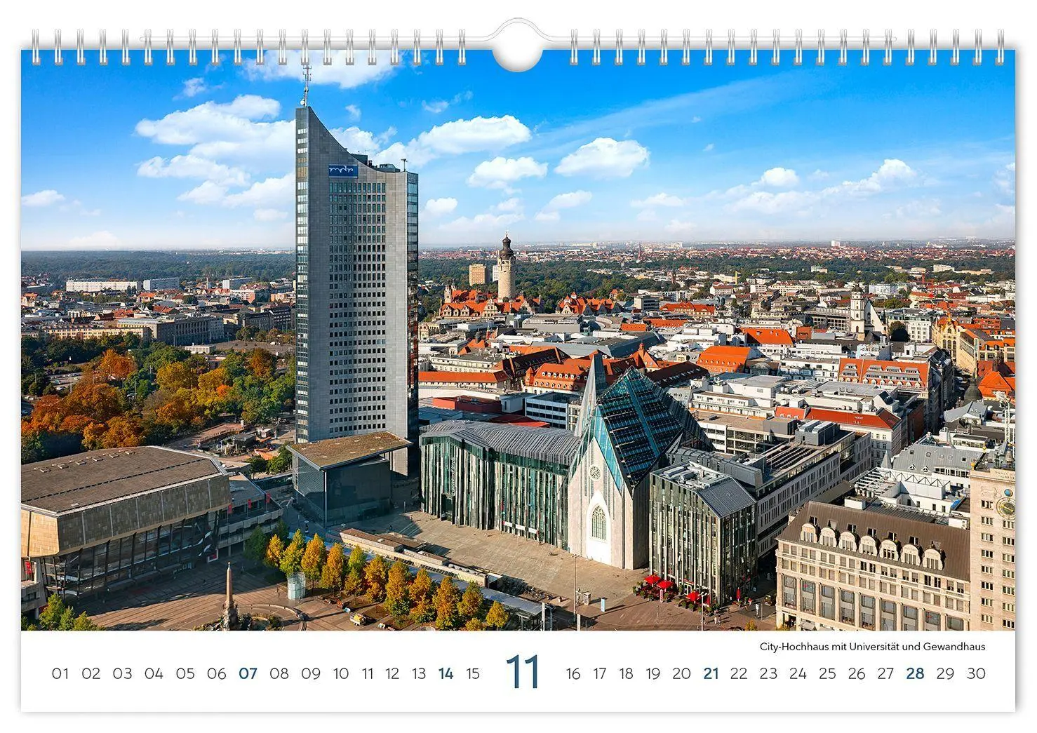 Bild: 9783912303223 | Kalender Leipzig 2027 | 30 x 20 cm weißes Kalendarium | Peter Schubert