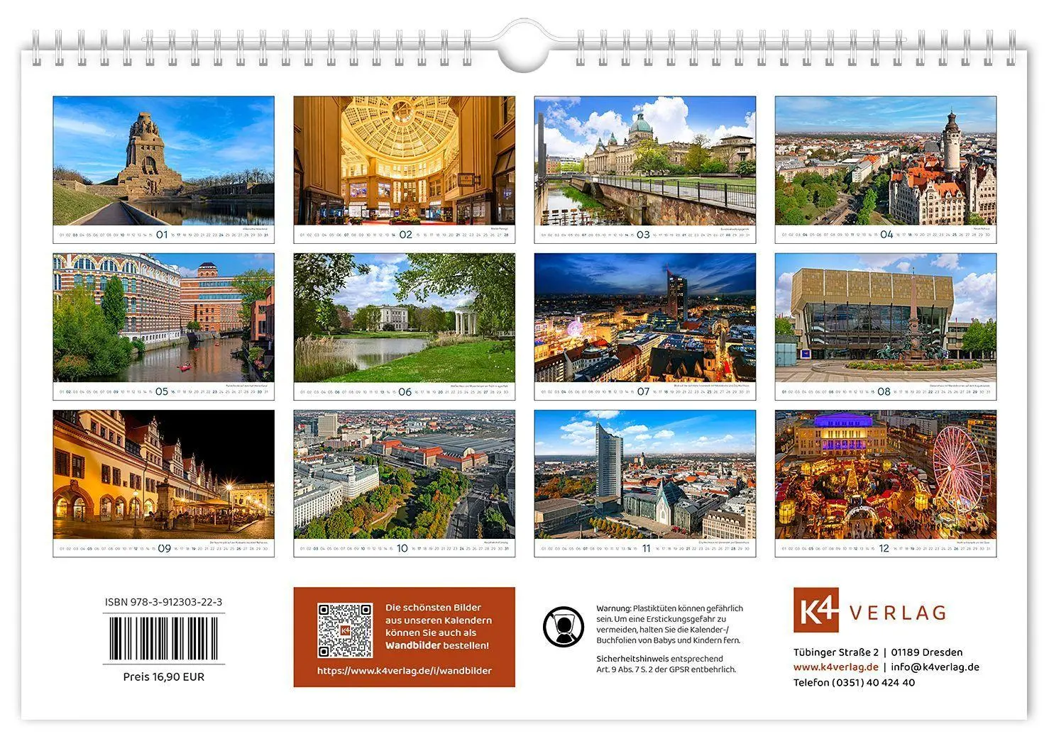 Bild: 9783912303223 | Kalender Leipzig 2027 | 30 x 20 cm weißes Kalendarium | Peter Schubert