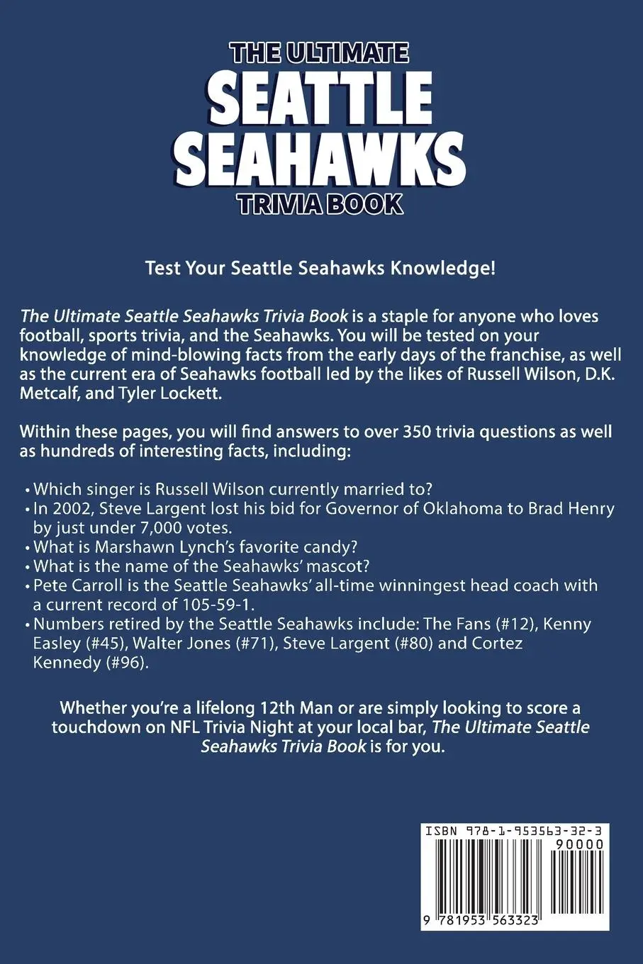 Rückseite: 9781953563323 | The Ultimate Seattle Seahawks Trivia Book | Ray Walker | Taschenbuch