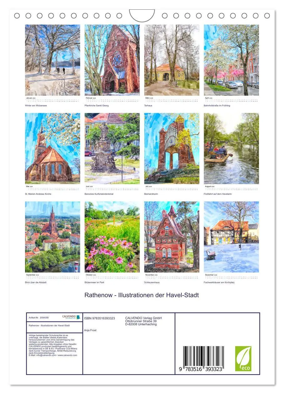 Bild: 9783516393323 | Rathenow - Illustrationen der Havel-Stadt (Wandkalender 2026 DIN A4...