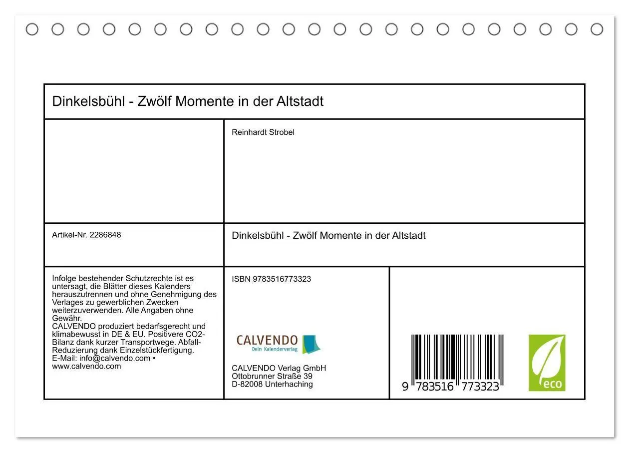 Bild: 9783516773323 | Dinkelsbühl - Zwölf Momente in der Altstadt (Tischkalender 2027 DIN...