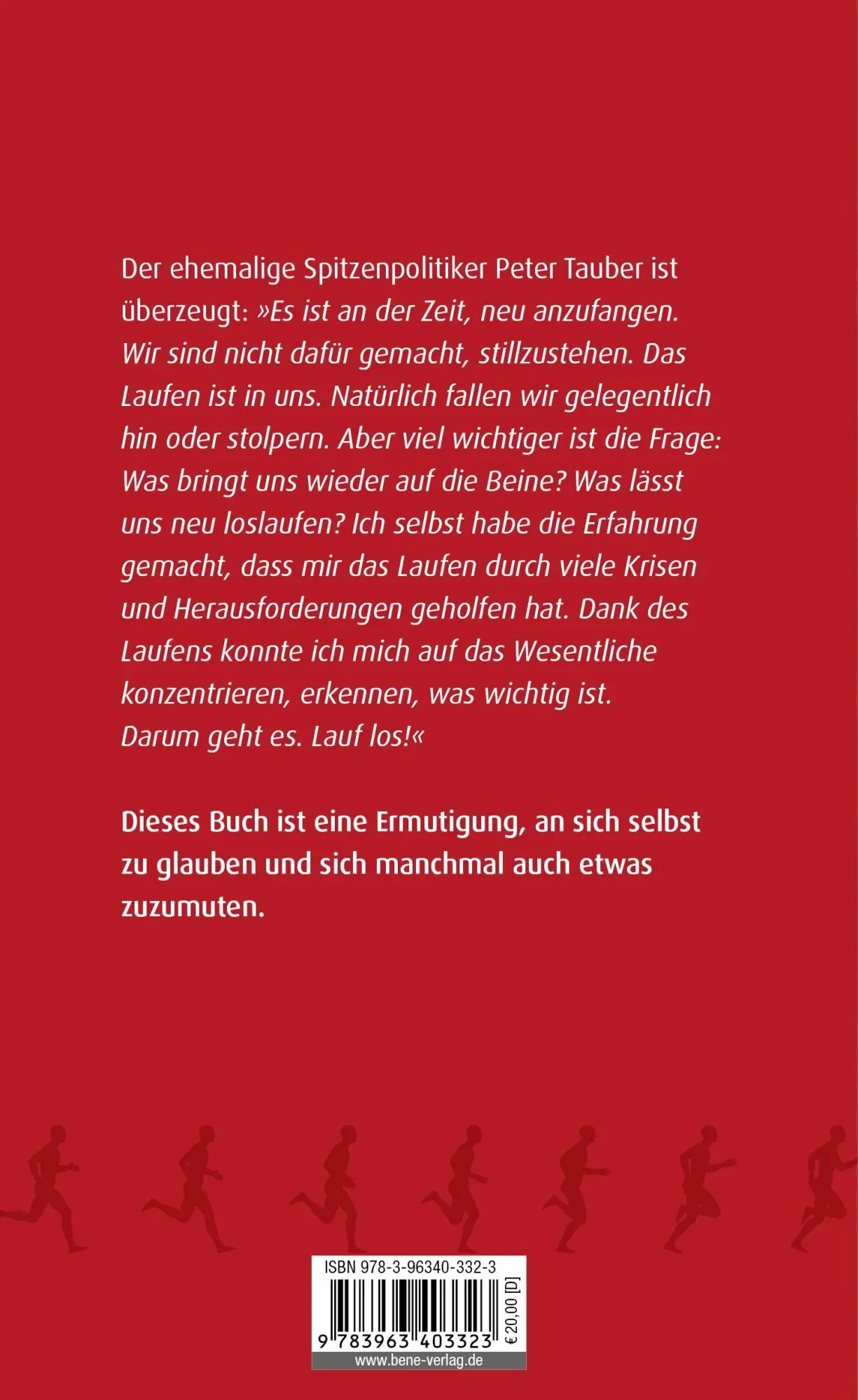 Rückseite: 9783963403323 | Lauf los | Peter Tauber | Buch | 192 S. | Deutsch | 2025 | bene!