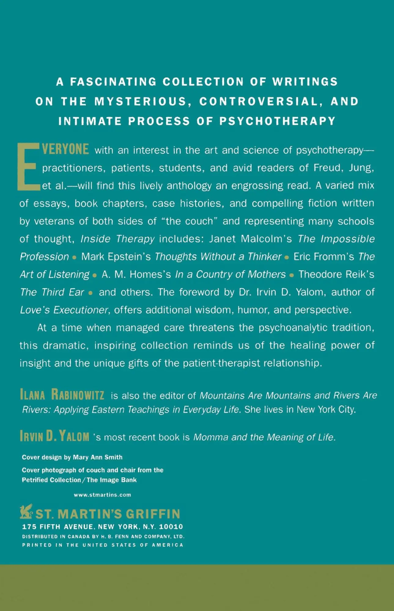 Rückseite: 9780312263423 | Inside Therapy | Ilana Rabinowitz | Taschenbuch | Englisch | 2000