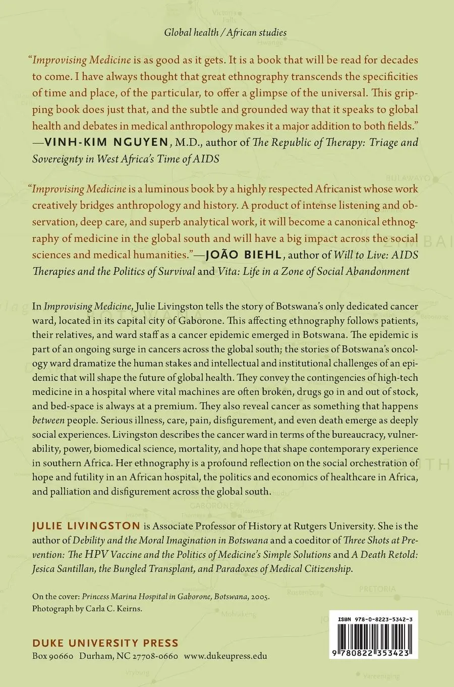 Rückseite: 9780822353423 | Improvising Medicine | Julie Livingston | Taschenbuch | Englisch