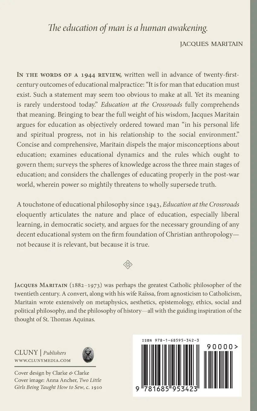 Rückseite: 9781685953423 | Education at the Crossroads | Jacques Maritain | Taschenbuch | 2024