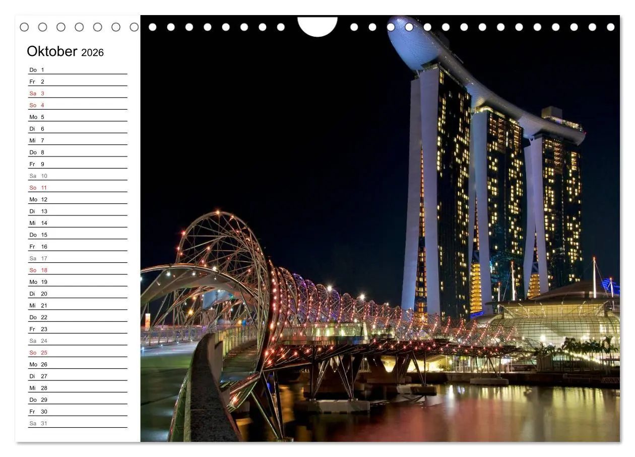 Bild: 9783457983423 | Singapur - Die Farben der Nacht (Wandkalender 2026 DIN A4 quer),...