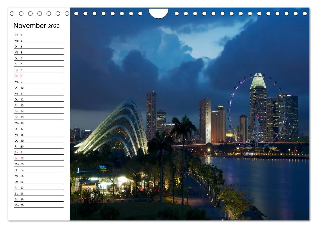 Bild: 9783457983423 | Singapur - Die Farben der Nacht (Wandkalender 2026 DIN A4 quer),...